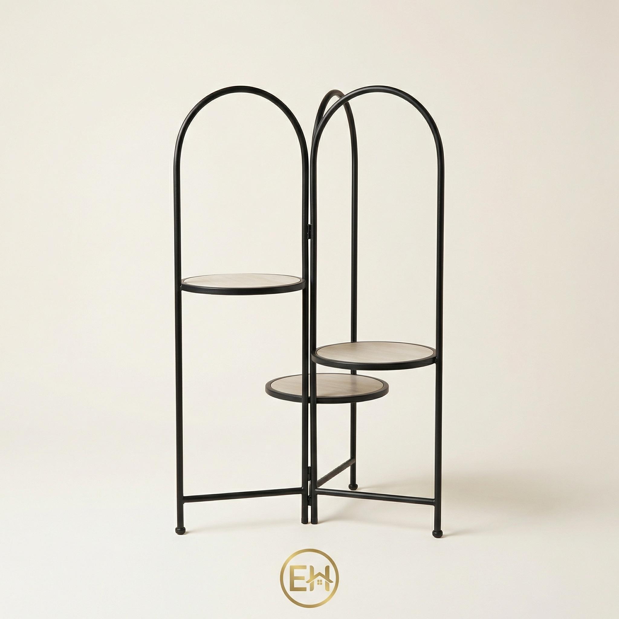 מדף פינתי 3 מדפים עגולים לבנים|||Угловой стеллаж 3 круглые белые полки