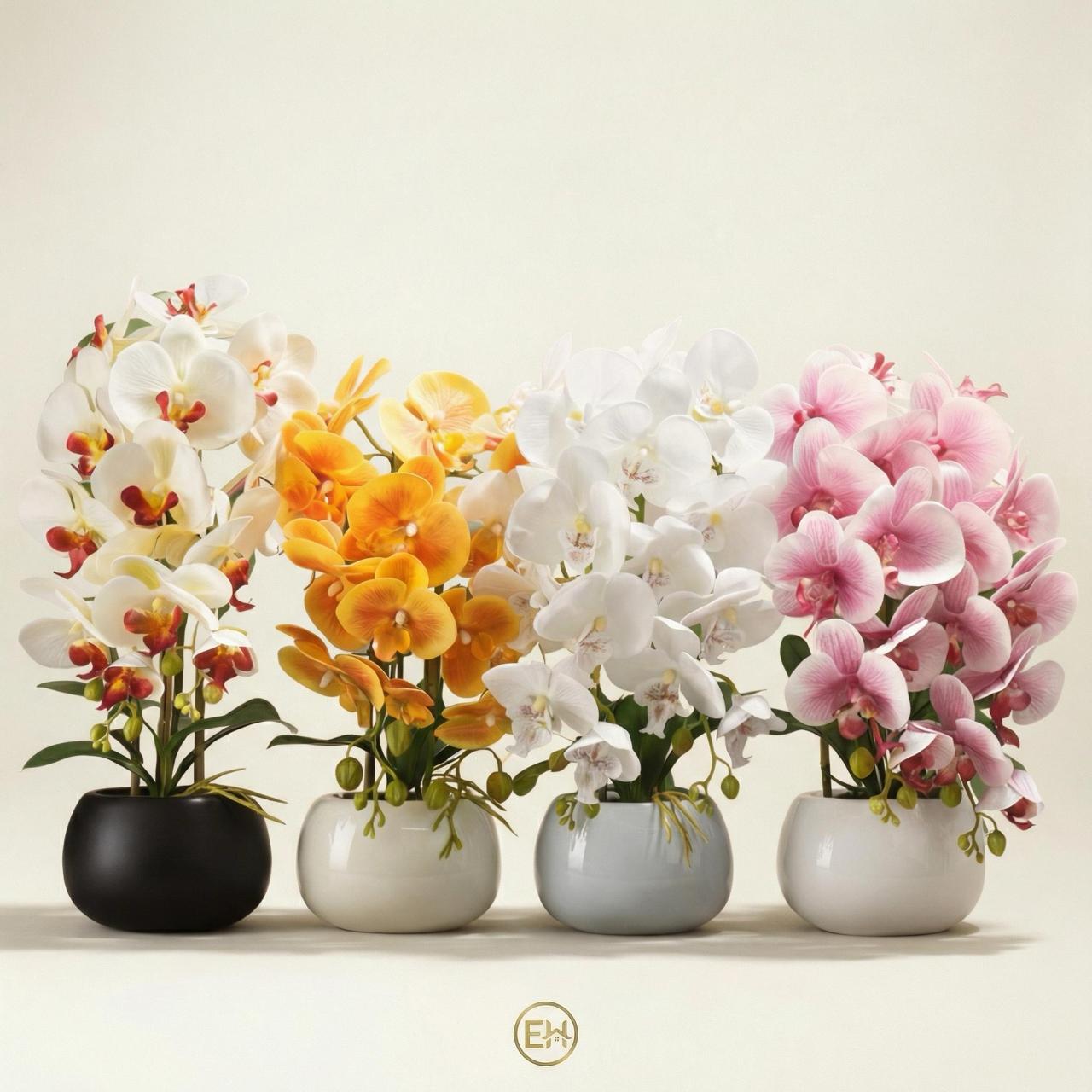 סחלב מלאכותי בעציץ - 4 צבעים|||Искусственная орхидея в горшке - 4 цвета