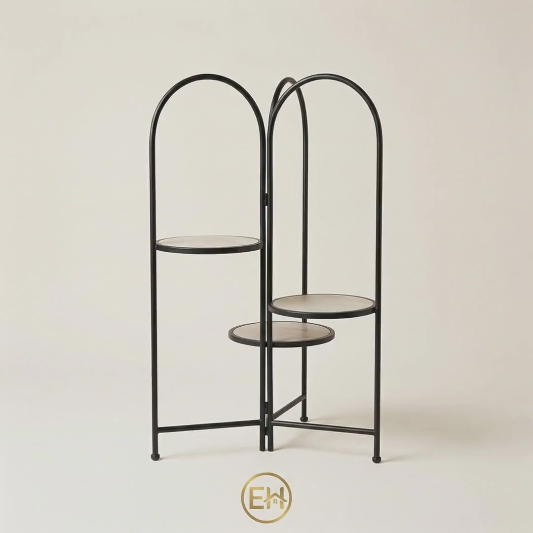 מדף פינתי 3 מדפים עגולים לבנים|||Угловой стеллаж 3 круглые белые полки